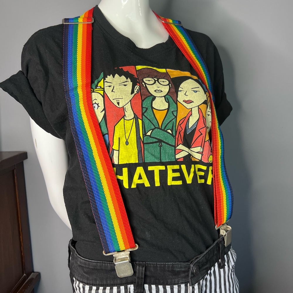 NICHOLAS vintage 70s Rainbow Suspenders
